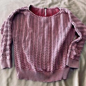 Free People faded pink knit sweater